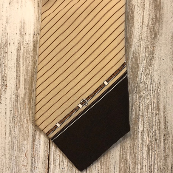 Gucci Other - Gucci Vintage 70s Striped Skinny Silk Tie Italy